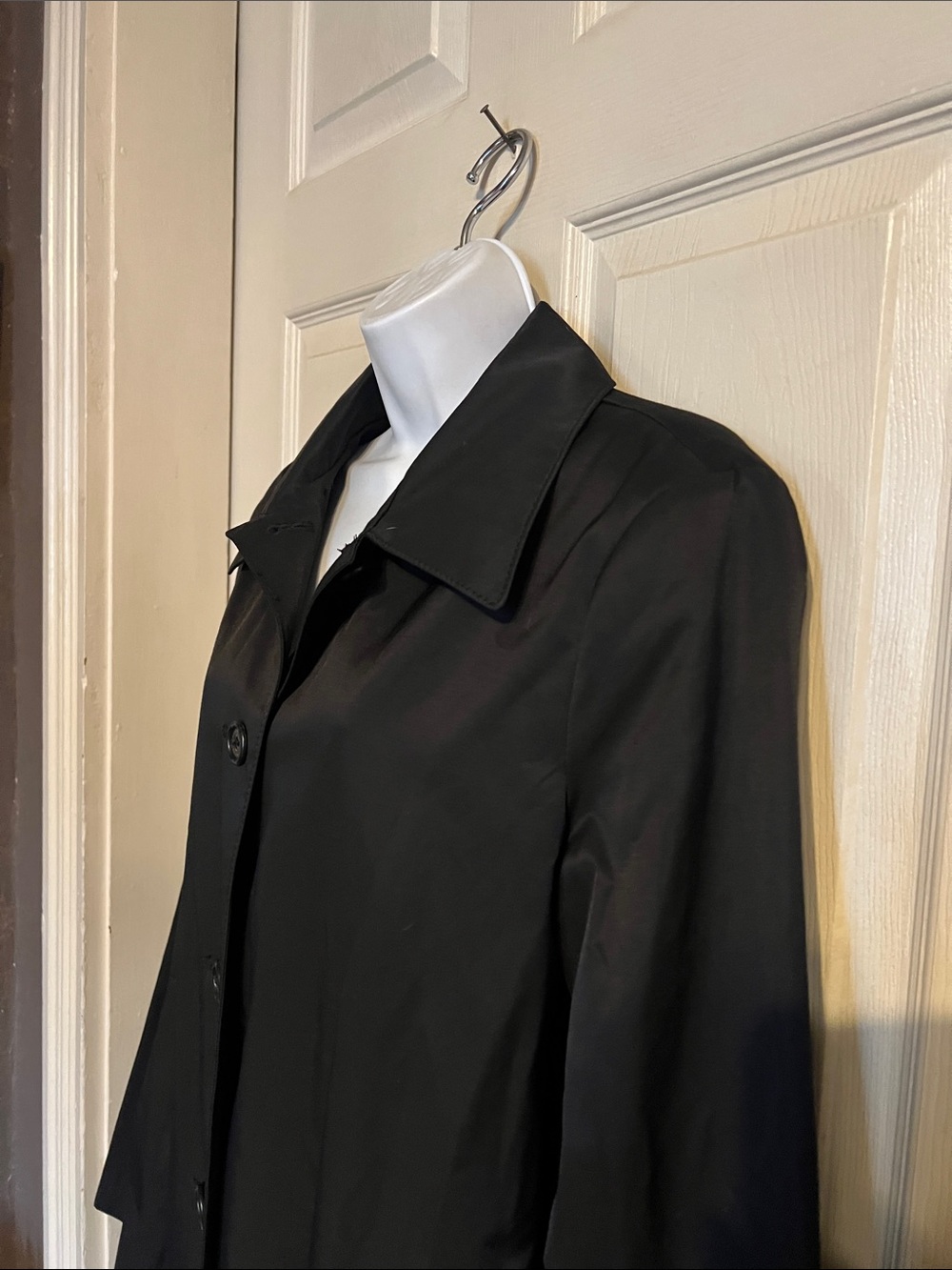 Ralph Lauren Black Trench Coat SZ XL - Picture 4 of 5